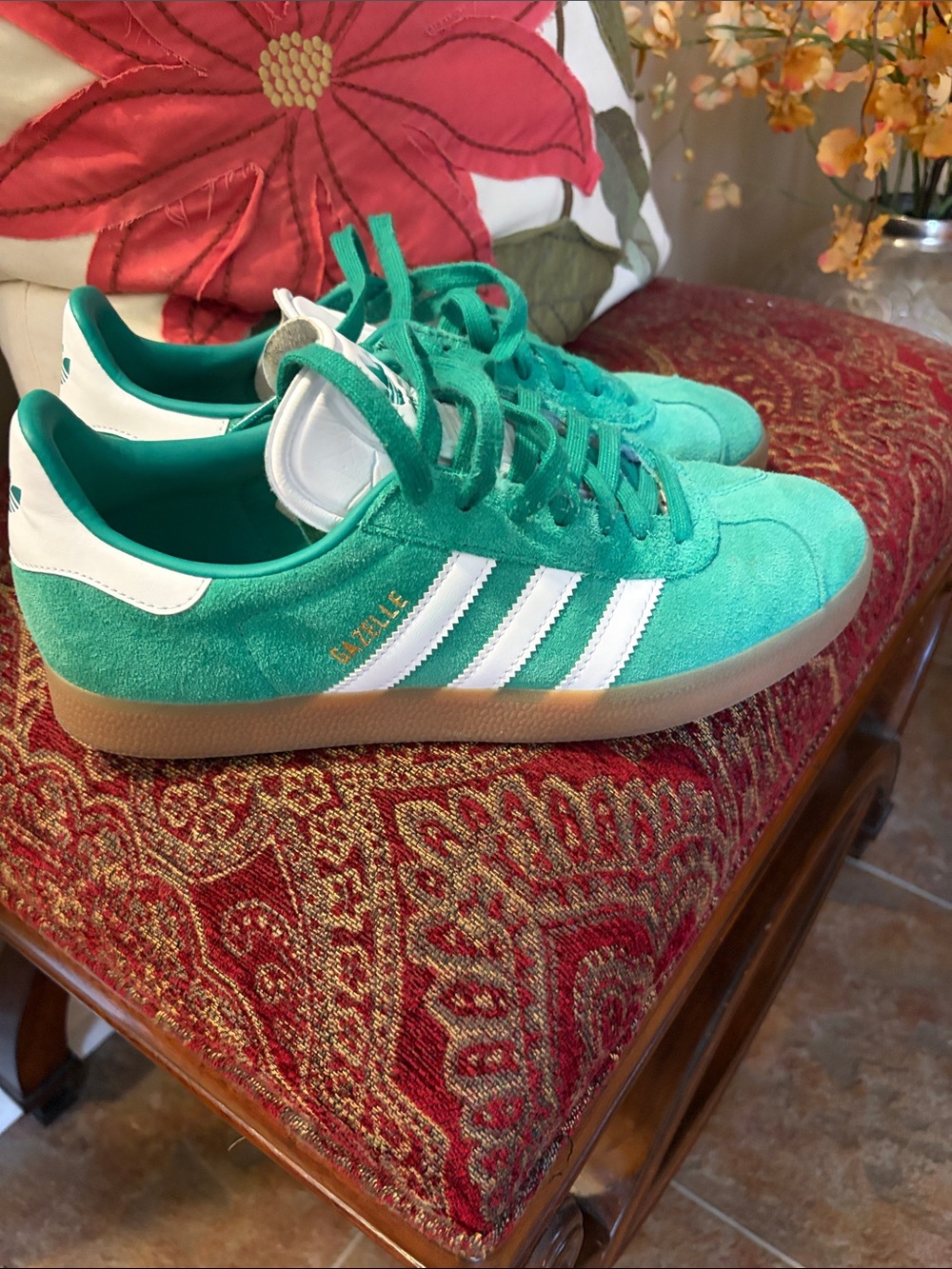 Gazelle adidas women Suede Sneakers in Teal and White